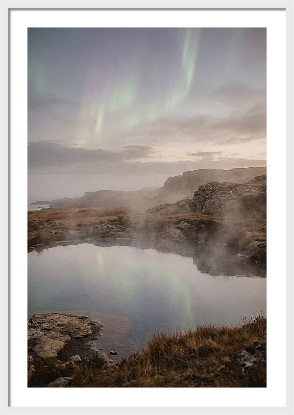 Aurora Reflected In Hot Spring