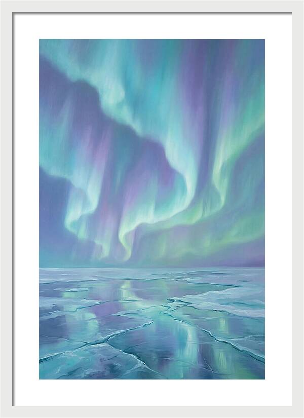 Aurora Reflections Over Ice