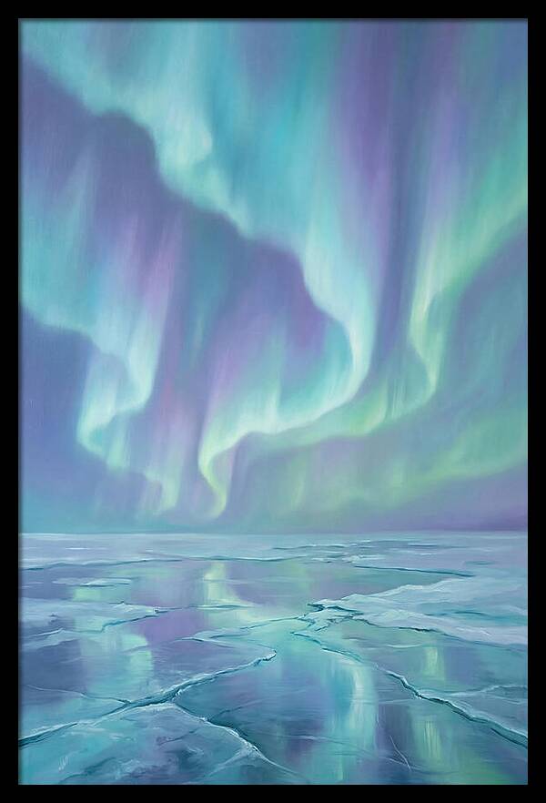 Aurora Reflections Over Ice