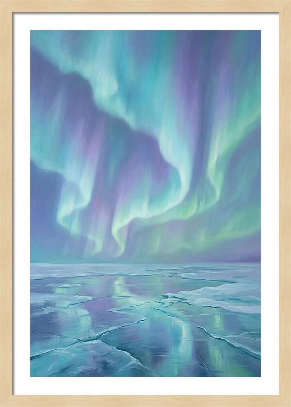 Aurora Reflections Over Ice