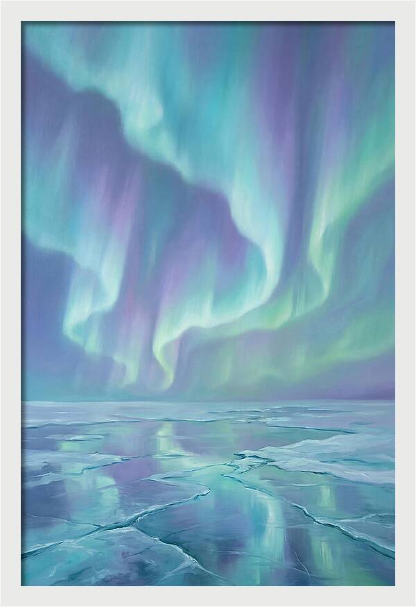 Aurora Reflections Over Ice