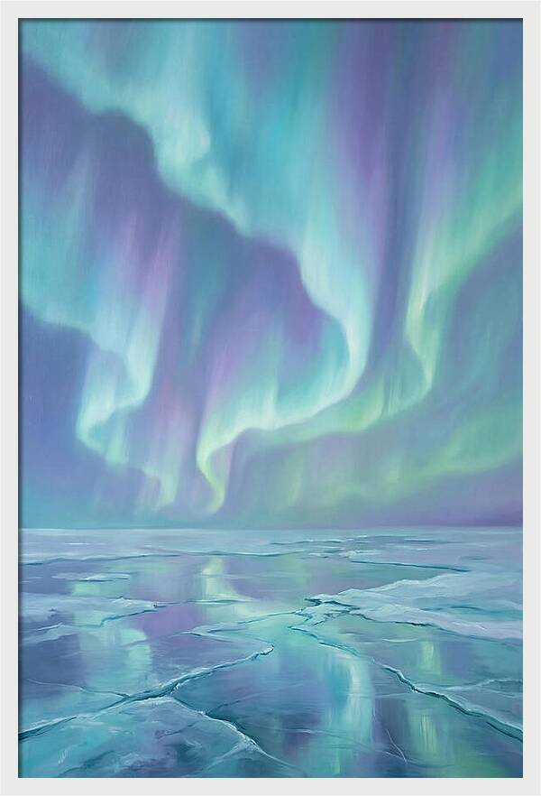 Aurora Reflections Over Ice