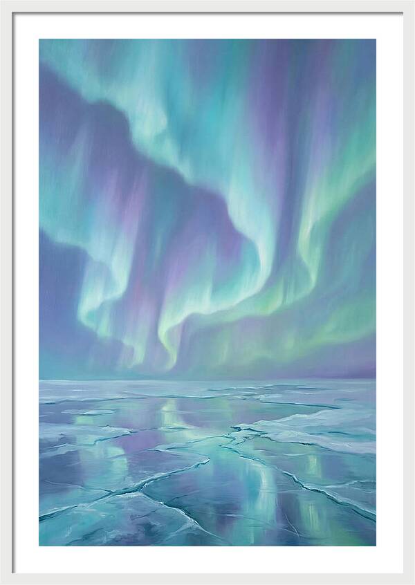 Aurora Reflections Over Ice