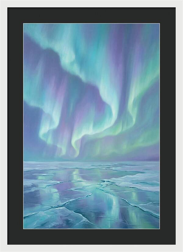 Aurora Reflections Over Ice