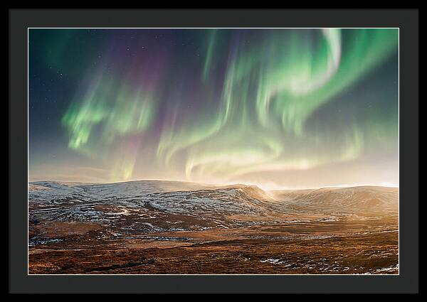 Aurora Swirling In Green And Purple