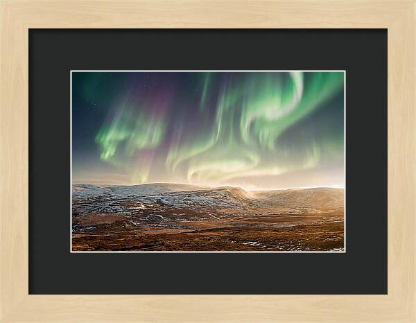 Aurora Swirling In Green And Purple