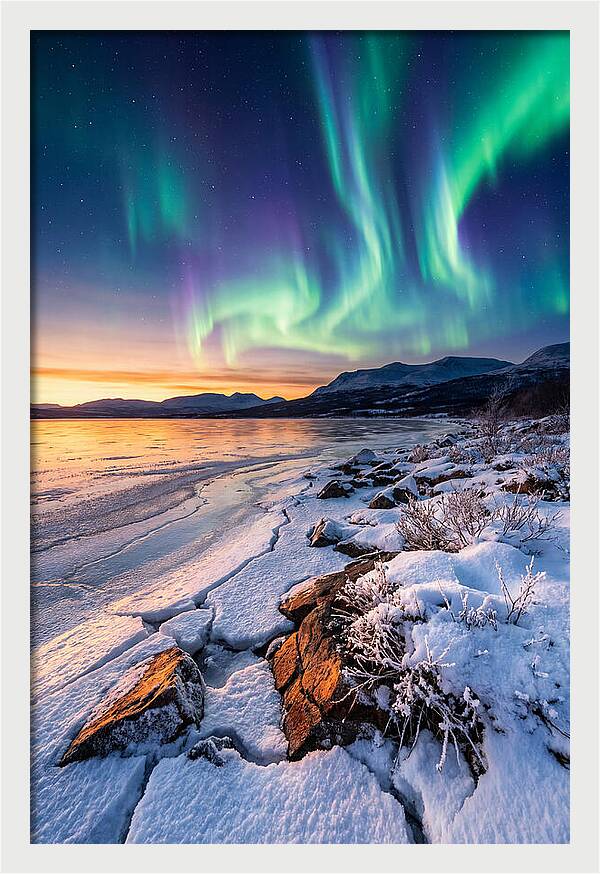 Auroras Above Tornetrask Lake