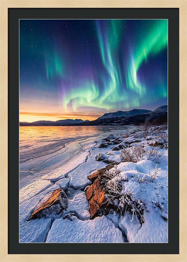 Auroras Above Tornetrask Lake