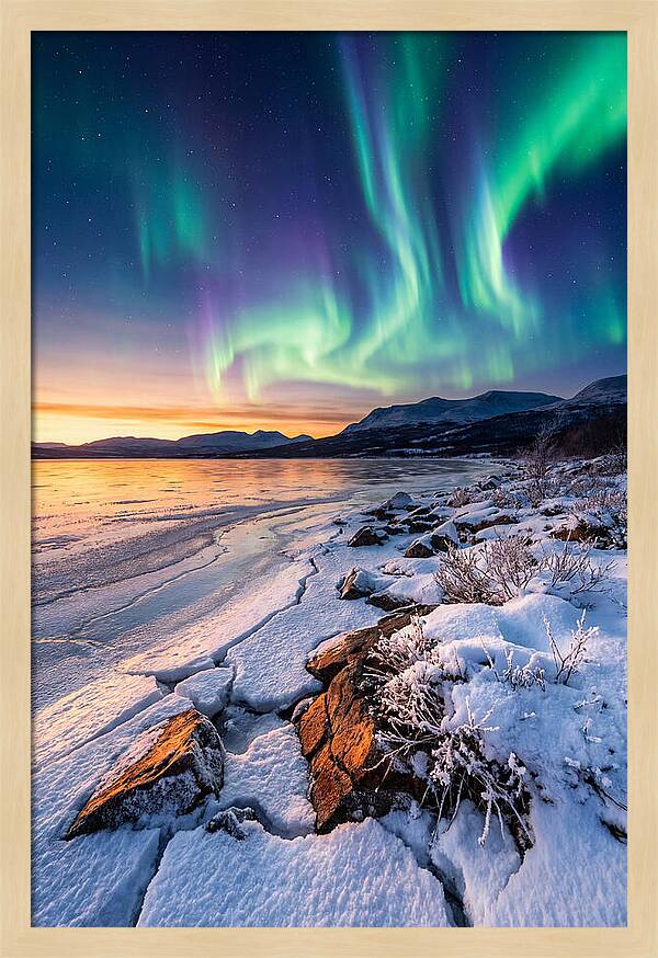 Auroras Above Tornetrask Lake