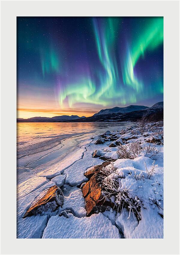 Auroras Above Tornetrask Lake