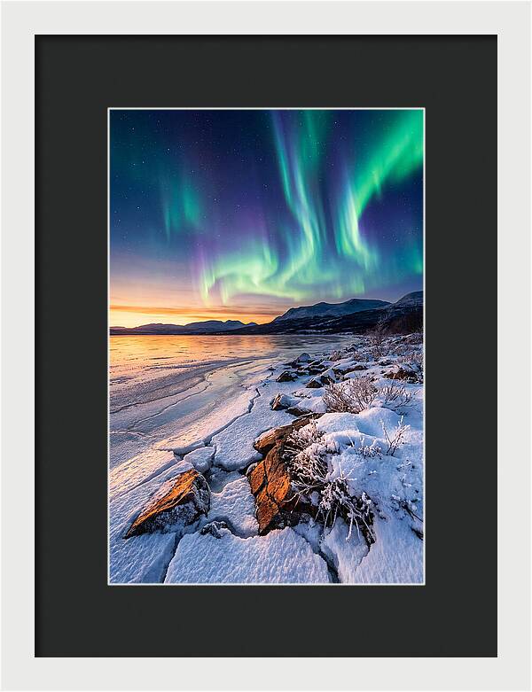Auroras Above Tornetrask Lake