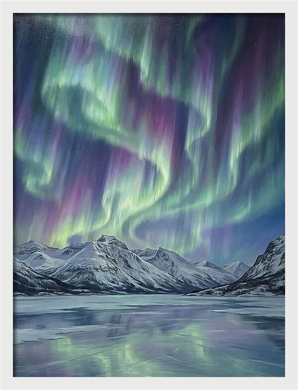 Auroras Dancing Above Alpine Peaks