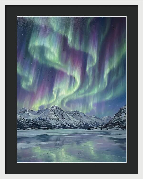 Auroras Dancing Above Alpine Peaks