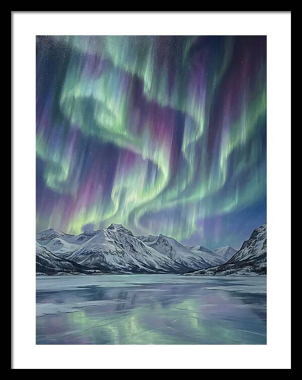 Auroras Dancing Above Alpine Peaks
