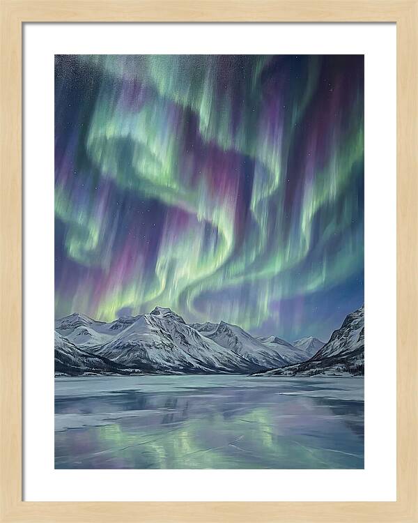 Auroras Dancing Above Alpine Peaks