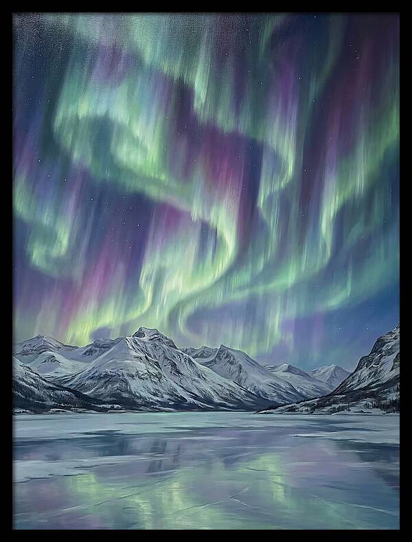 Auroras Dancing Above Alpine Peaks