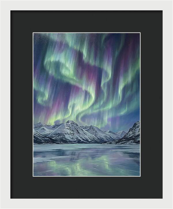 Auroras Dancing Above Alpine Peaks