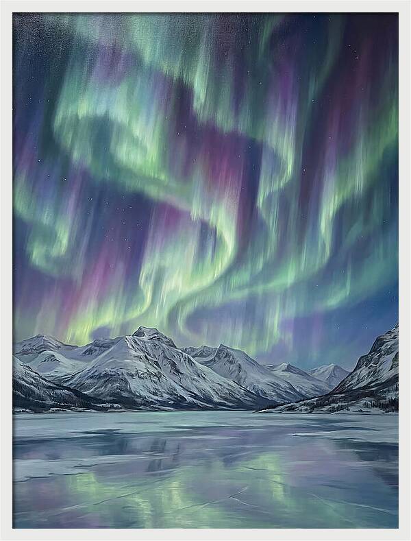 Auroras Dancing Above Alpine Peaks