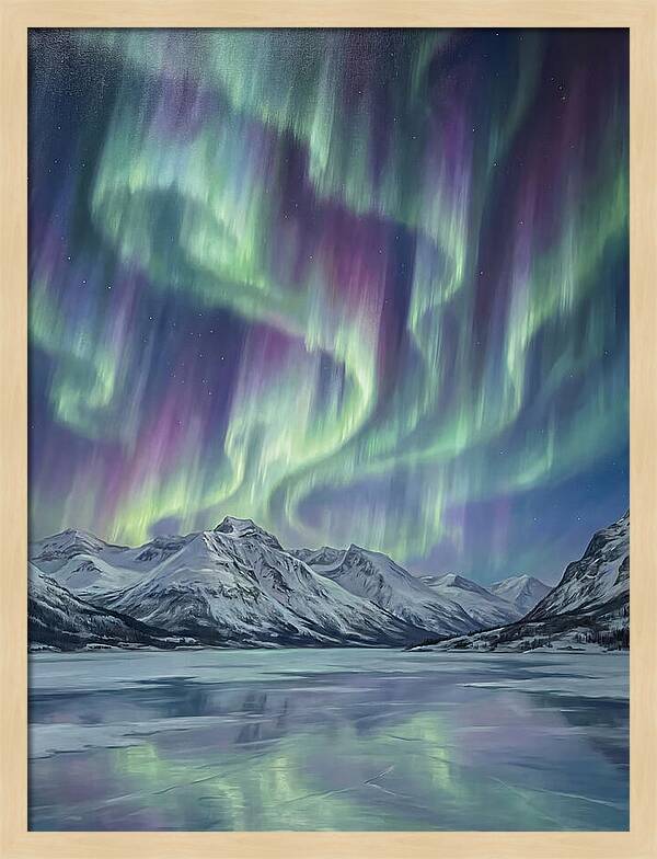 Auroras Dancing Above Alpine Peaks
