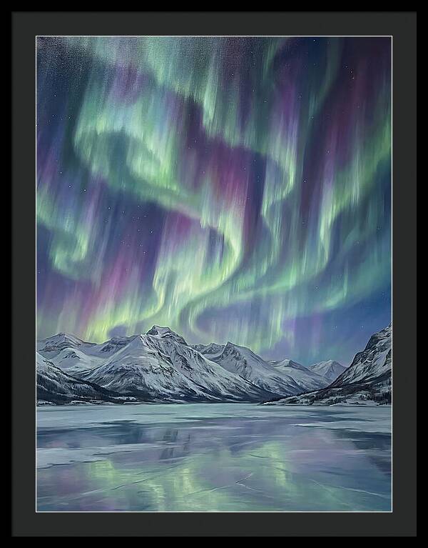 Auroras Dancing Above Alpine Peaks