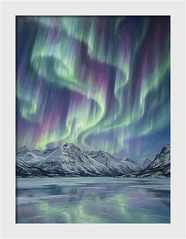Auroras Dancing Above Alpine Peaks