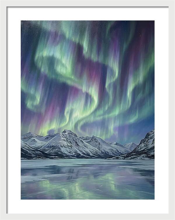 Auroras Dancing Above Alpine Peaks