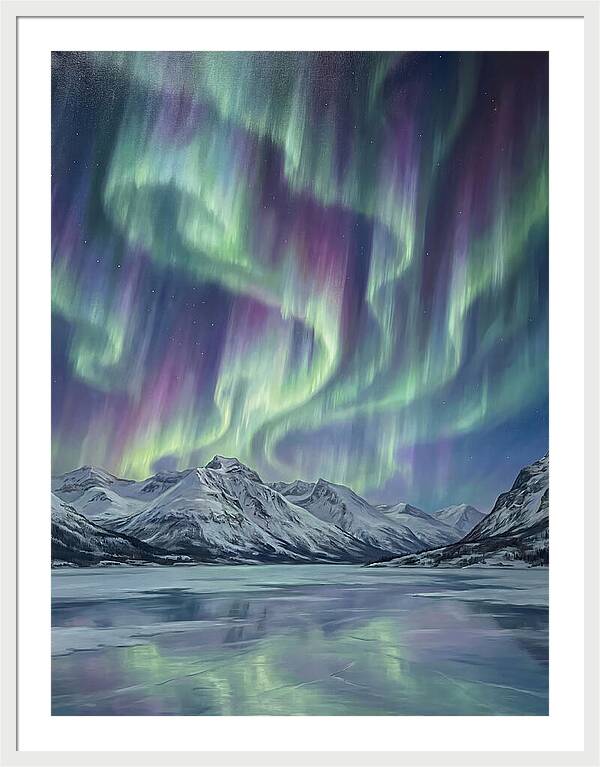 Auroras Dancing Above Alpine Peaks