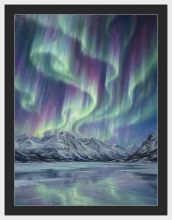 Auroras Dancing Above Alpine Peaks