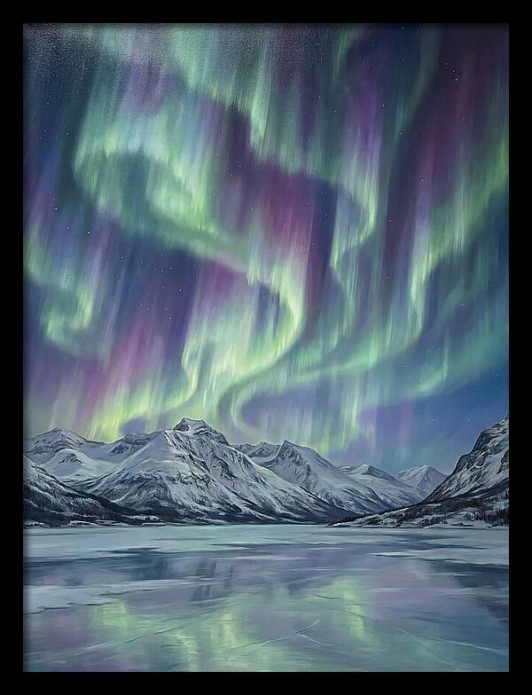 Auroras Dancing Above Alpine Peaks