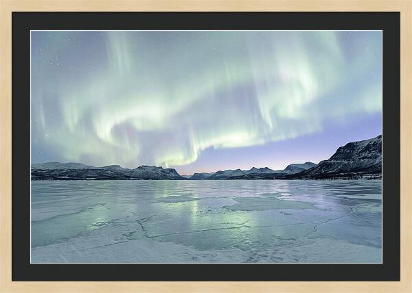 Auroras Dancing Above Tornetrask Lake