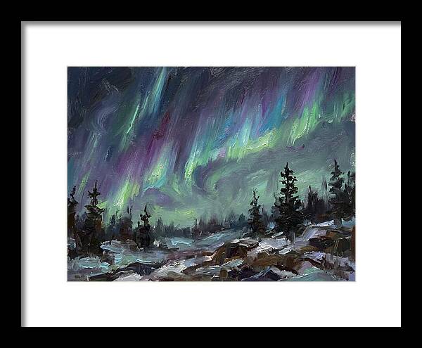Auroras Dancing Above Winter Wonderland