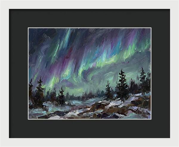 Auroras Dancing Above Winter Wonderland