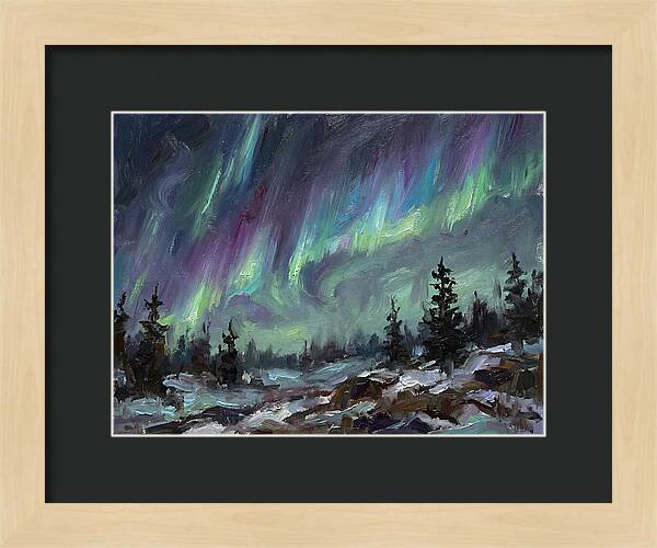 Auroras Dancing Above Winter Wonderland