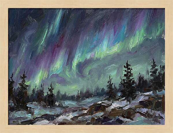 Auroras Dancing Above Winter Wonderland