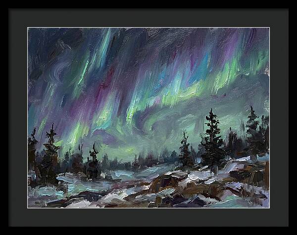 Auroras Dancing Above Winter Wonderland