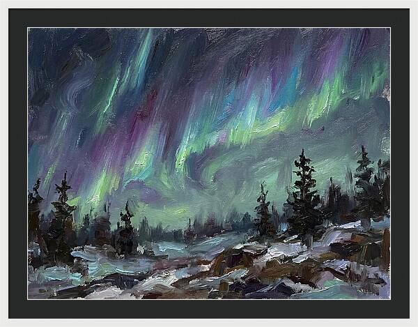 Auroras Dancing Above Winter Wonderland