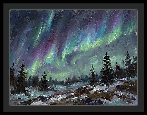 Auroras Dancing Above Winter Wonderland