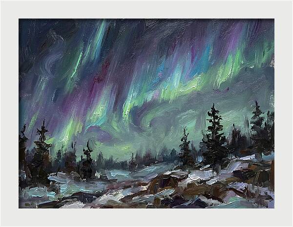 Auroras Dancing Above Winter Wonderland