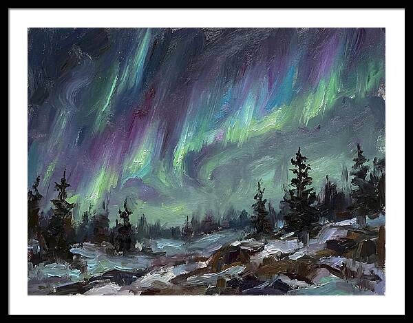 Auroras Dancing Above Winter Wonderland