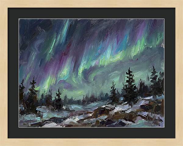 Auroras Dancing Above Winter Wonderland