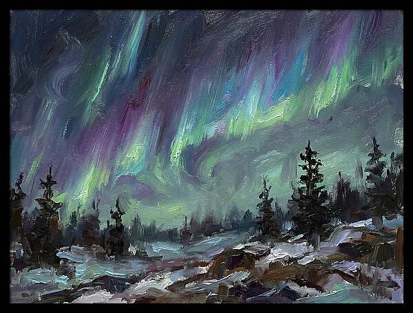 Auroras Dancing Above Winter Wonderland