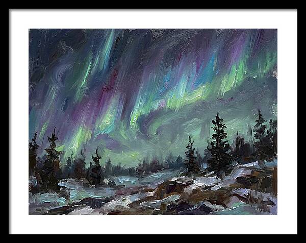 Auroras Dancing Above Winter Wonderland