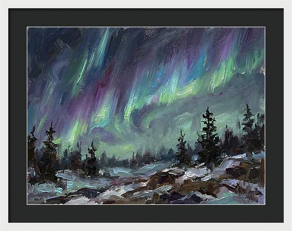 Auroras Dancing Above Winter Wonderland