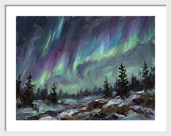 Auroras Dancing Above Winter Wonderland