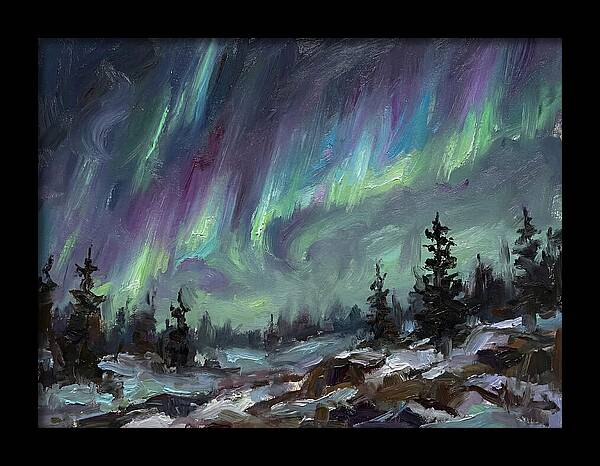 Auroras Dancing Above Winter Wonderland