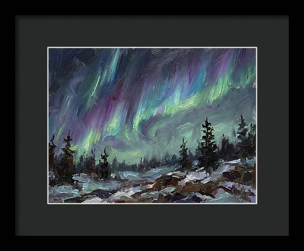 Auroras Dancing Above Winter Wonderland