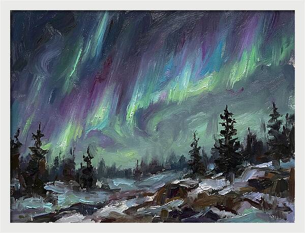 Auroras Dancing Above Winter Wonderland