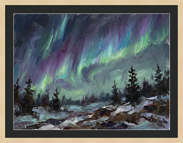 Auroras Dancing Above Winter Wonderland