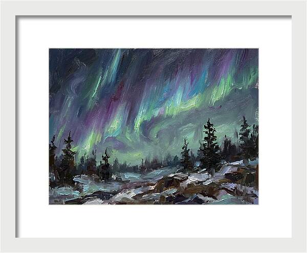 Auroras Dancing Above Winter Wonderland