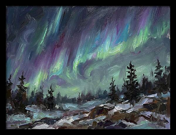 Auroras Dancing Above Winter Wonderland